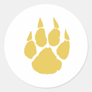 Paw Print Gold Ronde Sticker