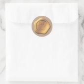 Paw Print Gouden Wax Seal op bruin papier Ronde Sticker (Tas)