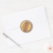 Paw Print Gouden Wax Seal op bruin papier Ronde Sticker (Envelop)