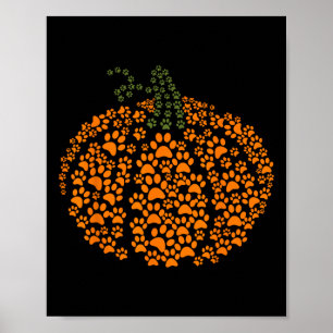 Paw Print Halloween Pompoen Ghost Paw Dog Cat Love