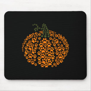 Paw Print Halloween Pompoen Ghost Paw Dog Cat Love Muismat