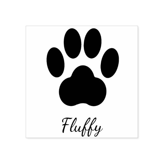 Paw Print Handtekening Rubberen stempel (Afrduk)