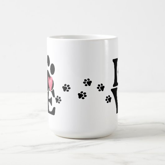 Paw Print Hart Koffie Mok (Center)