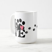 Paw Print Hart Koffie Mok (Voorkant links)
