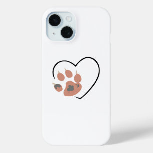 Paw print hart - Schattige dierenliefhebber ontwer iPhone 15 Case