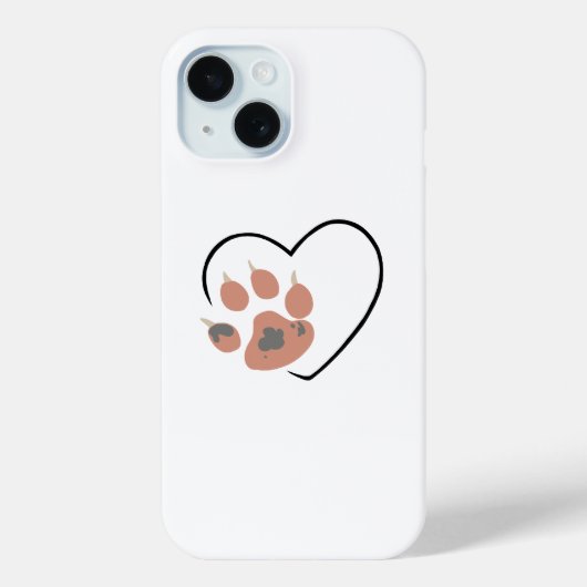 Paw print hart - Schattige dierenliefhebber ontwer Case-Mate iPhone Case (Achterkant)