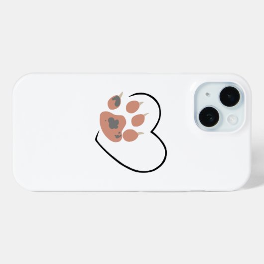 Paw print hart - Schattige dierenliefhebber ontwer Case-Mate iPhone Case (Achterkant (horizontaal))