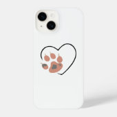 Paw print hart - Schattige dierenliefhebber ontwer iPhone Hoesje (Achterkant)