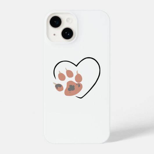 Paw print hart - Schattige dierenliefhebber ontwer iPhone Hoesje (Achterkant)