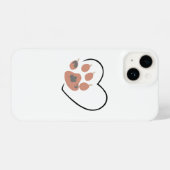 Paw print hart - Schattige dierenliefhebber ontwer iPhone Hoesje (Achterkant horizontaal)