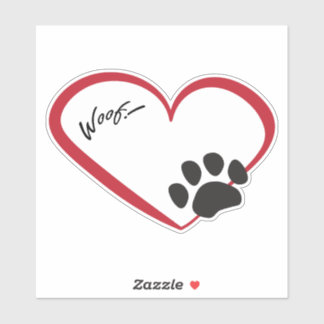 Paw Print Hart Sticker