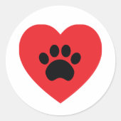 Paw Print Hart Sticker (Voorkant)