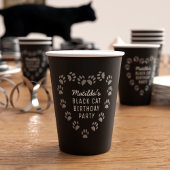 Paw Print Hart Zwart Verjaardagsfeestje Papier Cup Papieren Bekers