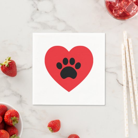 Paw Print Hartpapier servetten (Insitu)