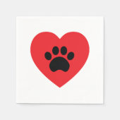 Paw Print Hartpapier servetten (Voorkant)