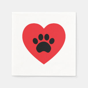 Paw Print Hartpapier servetten
