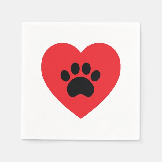 Paw Print Hartpapier servetten (Voorkant)
