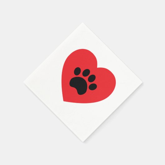Paw Print Hartpapier servetten (Hoek)