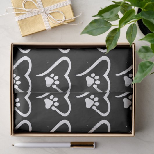 Paw Print Hartweefsel Tissuepapier (Geschenk)