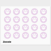 Paw Print Heart 1,5-inch Thistle Ronde Sticker (Vel)