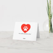Paw Print Heart Blank Note Kaart (Achterkant)