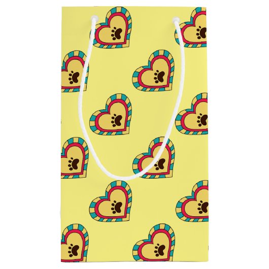 Paw Print Heart Klein Cadeauzakje (Achterkant)