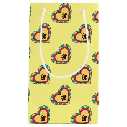 Paw Print Heart Klein Cadeauzakje (Voorkant)