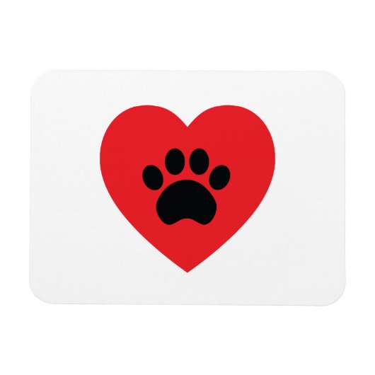 Paw Print Heart Magneet (Horizontaal)