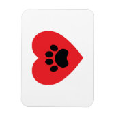 Paw Print Heart Magneet (Verticaal)