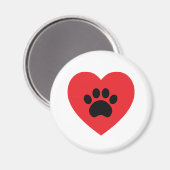 Paw Print Heart Magnet (Voorkant / Achterkant)
