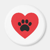 Paw Print Heart Magnet (Voorkant)