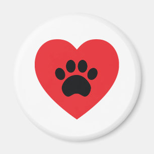 Paw Print Heart Magnet