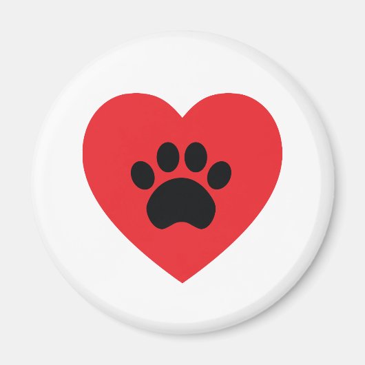 Paw Print Heart Magnet (Voorkant)