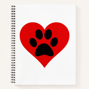 PAW PRINT HEART NOTITIEBOEK