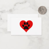 PAW PRINT HEART NOTITIEKAARTJE (Voorkant / Achterkant in situ)