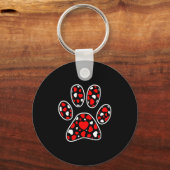 Paw Print Heart Pattern Valentines Day Cute Dog Pu Sleutelhanger (Voorkant)