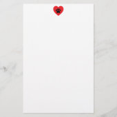 Paw Print Heart Stationery Briefpapier (Voorkant)