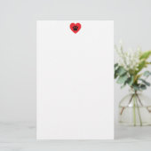 Paw Print Heart Stationery Briefpapier (Staand voorkant)