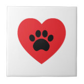 Paw Print Heart Tile Tegeltje (Voorkant)