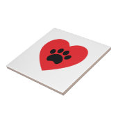 Paw Print Heart Tile Tegeltje (Zijkant)