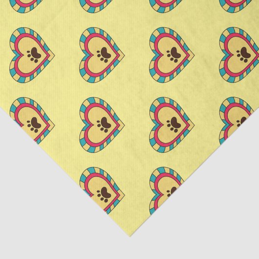 Paw Print Heart Tissuepapier (Detail)