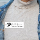 Paw Print Heart Vet Veterinary Business Naamplaatje
