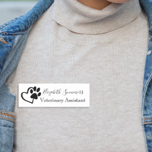 Paw Print Heart Vet Veterinary Business Naamplaatje