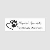 Paw Print Heart Vet Veterinary Business Naamplaatje (Voorkant)