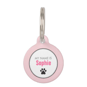 Paw Print Herringbone Pattern Pet Tag Huisdierpenning