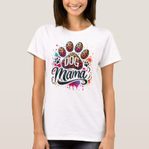 Paw Print Hond Mamma T-shirt