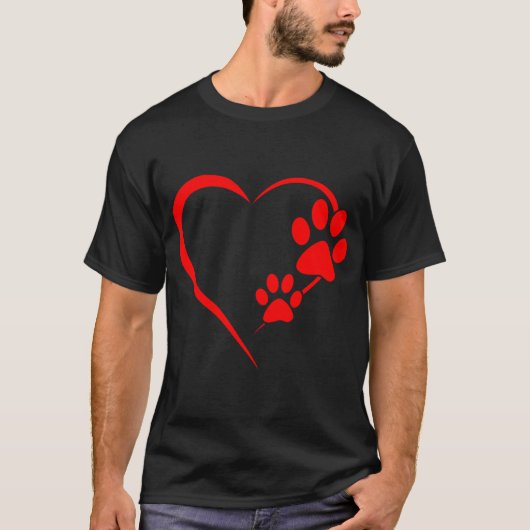 Paw Print Hondenpoot Schattigee Hondenliefde Puppy T-shirt (Voorkant)