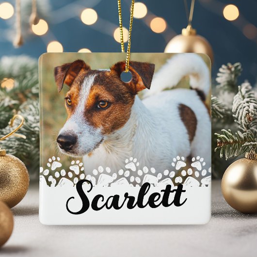 Paw Print Huisdier Aangepaste foto Keramisch Ornament