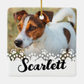 Paw Print Huisdier Aangepaste foto Keramisch Ornament (Achterkant)