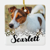 Paw Print Huisdier Aangepaste foto Keramisch Ornament (Voorkant)